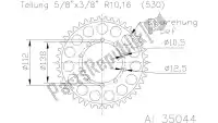 513504444, Esjot, Ktw rear alu 44t, 530    , New