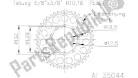 513504445, Esjot, Ktw rear alu 45t, 530    , New