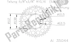 Ici, vous pouvez commander le ktw arrière alu 45t, 530 auprès de Esjot , avec le numéro de pièce 513504445: