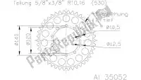 513505246, Esjot, Ktw trasero aluminio 46t, 530    , Nuevo