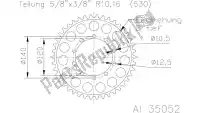 513505247, Esjot, Ktw rear alu 47t, 530    , Nieuw