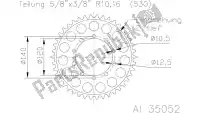 513505244, Esjot, Ktw trasero aluminio 44t, 530    , Nuevo