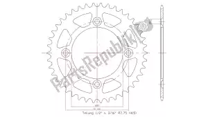 ESJOT 511201340 ktw rear alu 40t, 415 - Onderkant
