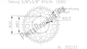 Esjot 513503147 sprocket - Bottom side