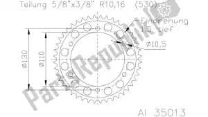 ESJOT 513501344 roda dentada - Lado inferior