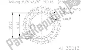 ESJOT 513501340 ktw trasero aluminio 40t, 530 - Lado inferior