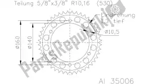 Esjot 513500645 roda dentada - Lado inferior