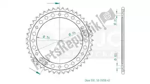 ESJOT 503505843 ktw aço traseiro 43t, 530 - Lado inferior