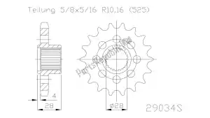 ESJOT 502903418S ktw front 18t, light, 525 - Onderkant