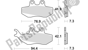 Lucas TRW MCB664 pastilhas de freio - Lado inferior