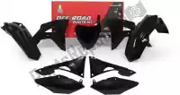 563210644, Rtech, Set plastics 6 pcs honda black    , New