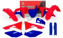 Here you can order the set plastics 6 pcs honda red/blue lm edit from Rtech, with part number 563210633: