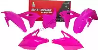 563225612, Rtech, Set plastics 6 pcs kawasaki neon pink    , Nieuw