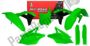 RTECH 563225609 set plastica 6 pz kawasaki neon verde - Il fondo