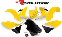 563340508, Rtech, Set plastica rivoluzione yamaha giallo    , Nuovo