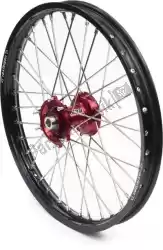 Aqui você pode pedir o kit de rodas 21-1,60 aro preto/cubo vermelho 20mm em REX , com o número da peça 482000036: