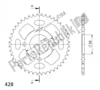 SU2122144R, Supersprox, Ktw posteriore alu 44t, rosso, 428    , Nuovo