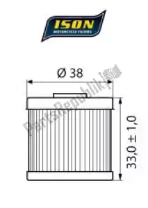 ISON 5249116 filter, oil ison 116 - Upper side