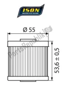 ISON 5249123 filtro, olio ison 123 - Lato superiore