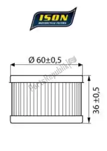 ISON 5249137 filtro, ison de aceite 137 - Lado superior