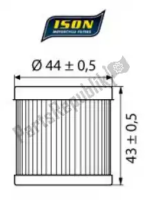 ISON 5249139 filter, oil ison 139 - Upper side