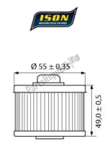 ISON 5249145 filter, oil ison 145 - Upper side