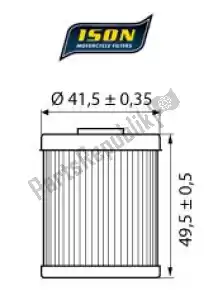 ISON 5249157 filter, oil ison 157 - Upper side