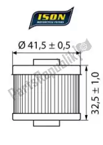 ISON 5249185 filter, oil ison 185 - Upper side