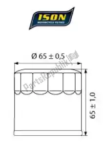 ISON 5249204 filter, olie  ison 204 - Bovenkant