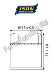 ISON 5249303 filtre, huile ison 303 - Face supérieure