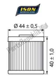 ISON 5249566 filter, oil ison 566 - Upper side