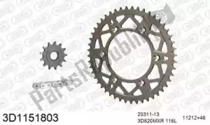 THREED 393D1151803 kit de cadena kit de cadena, 3d, aluminio - Lado inferior