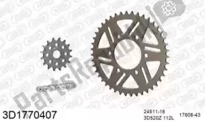 THREED 393D1770407 kit de cadena kit de cadena, 3d, aluminio - Lado inferior