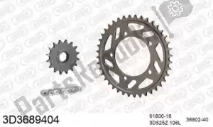 THREED 393D3689404 kit de cadena kit de cadena, 3d, aluminio - Lado inferior