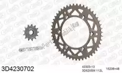 Qui puoi ordinare kit catena kit catena, 3d, alluminio da Threed , con numero parte 393D4230702: