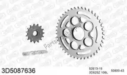 Aqui você pode pedir o kit de corrente kit de corrente, 3d, aço em Threed , com o número da peça 393D5087636: