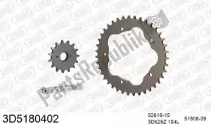 THREED 393D5180402 kit de cadena kit de cadena, 3d, aluminio - Lado inferior
