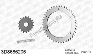 THREED 393D8686206 kit chaine kit chaine, 3d, acier - La partie au fond
