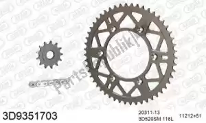 THREED 393D9351703 chain kit chain kit, 3d, aluminum - Bottom side