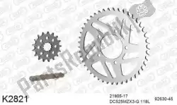 Here you can order the chain kit chain kit, steel 525 conv from DC, with part number 39K2821: