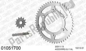 AFAM 39001051700 kit de cadena kit de cadena, acero - Lado inferior