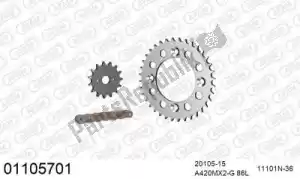 AFAM 39001105701 ketting kit chainkit, alu - Onderkant