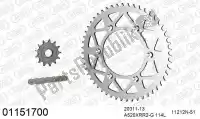 39001151700, Afam, Kit de cadena kit de cadena, aluminio    , Nuevo