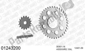 AFAM 39001243200 kit de corrente kit de corrente, aço - Lado inferior