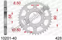 Here you can order the ktw rear steel 40t, 428 from Afam, with part number AF21020140: