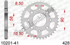 AFAM AF21020141 ktw rear steel 41t, 428 - Bottom side