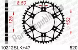 Qui puoi ordinare ktw posteriore in acciaio super leggero 47t, 520, nero da Afam , con numero parte AF410212SLK47: