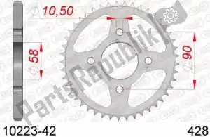 AFAM AF21022342 ktw rear steel 42t, 428 - Onderkant