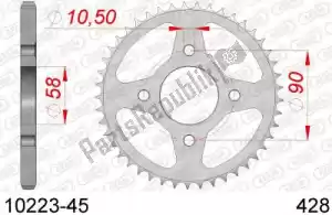 AFAM AF21022345 ktw rear steel 45t, 428 - Onderkant