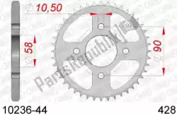 Qui puoi ordinare ktw posteriore in acciaio 44t, 428 da Afam , con numero parte AF21023644: